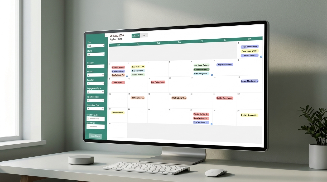 Data Visualization: Bespoke Digital Calendar UI with Vega